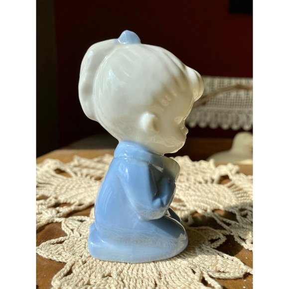 LEGO JAPAN PORCELAIN Boy Girl Figurines - Blue White - Praying - Reading - 1960s - Picture 8 of 8